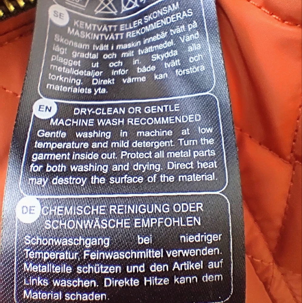 Burnt Orange Quilted Saki Sweden Utility Jacket Sz 36 - Picture 8 of 8